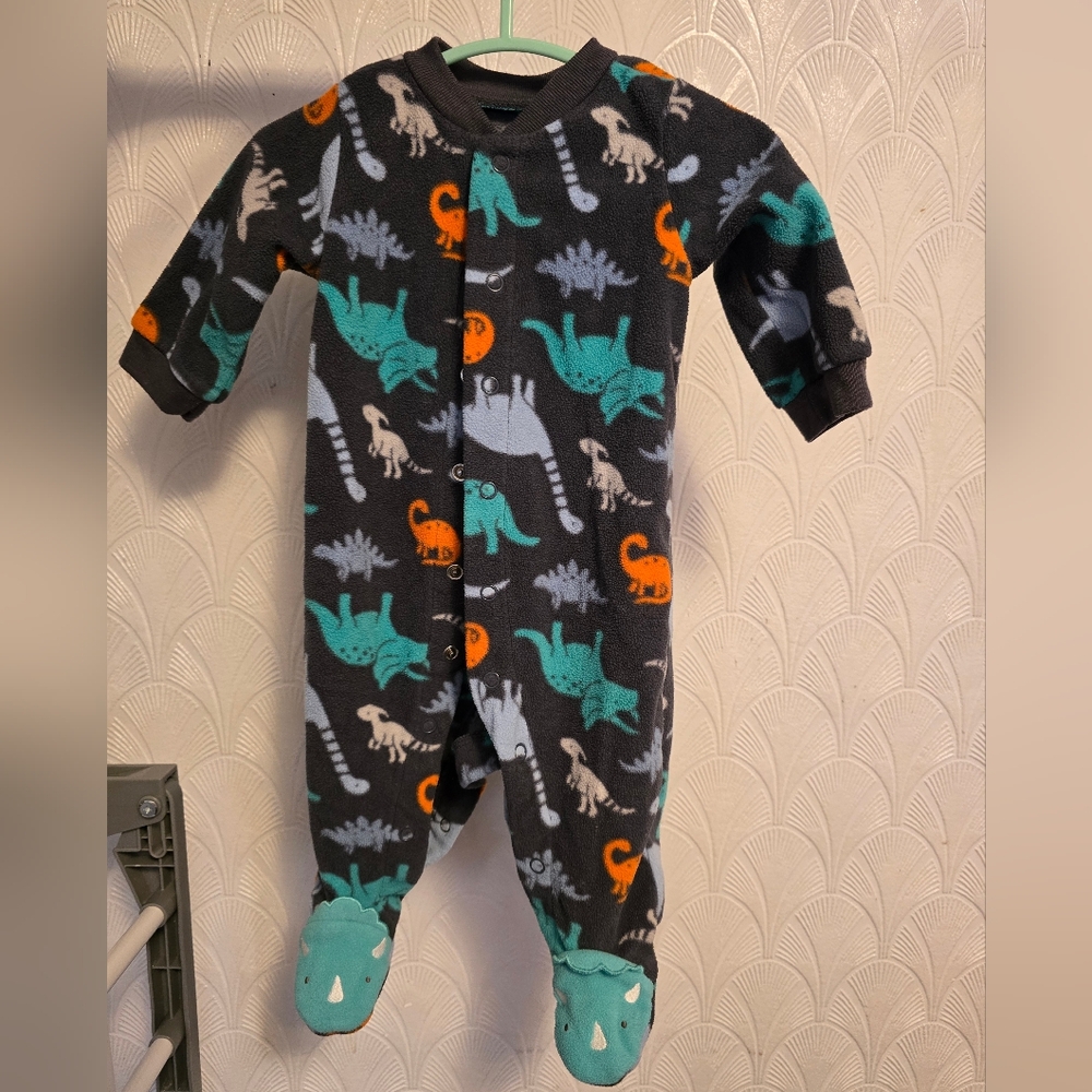 Dinosaur Print Footed Pajamas